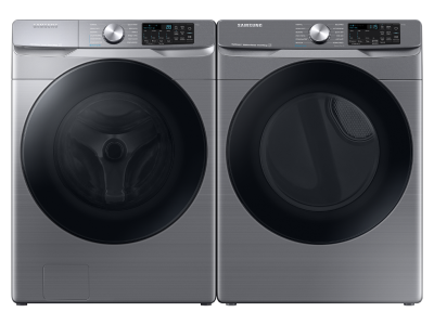 27" Samsung Smart Front Load Washer With Super Speed Wash and Dryer with Multi Steam - WF45B6300AP-DVG45B6305P