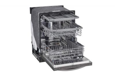 24" LG Top Control Wi-Fi Enabled Dishwasher With TrueSteam And 3rd Rack In Black Stainless Steel - LDTS5552D
