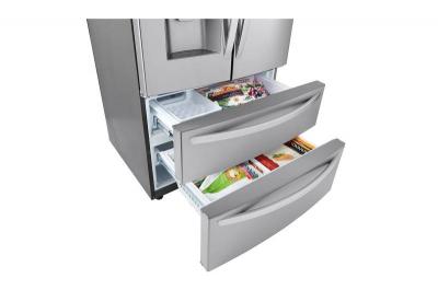 36" LG 22 Cu. Ft. Smart Counter Depth Double Freezer Refrigerator with Craft Ice - LRMXC2206S