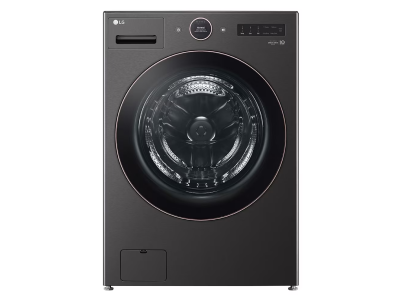 27" LG 5.8 Cu.Ft. Front Load Washer with TurboWash 360 Wi-Fi and ThinQ in Black Steel - WM6500HBA