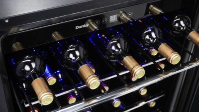 24" Danby 5.7 Cu. Ft. Built-in Wine Cooler in Black Stainless Steel - DWC057A1BSS