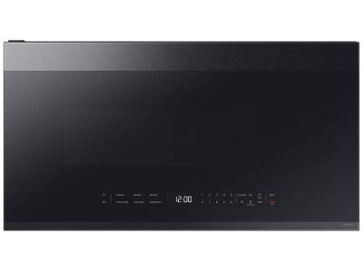 30" Samsung 2.1 Cu. Ft. Over-the-Range Microwave with Edge to Edge Glass Display in Matte Black Steel - ME21DG6500MTAC