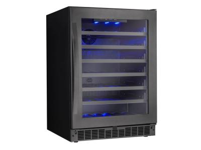 24" Silhouette Single Zone Wine Cellar in Black Stainless Steel  - SSWC056D1B-S