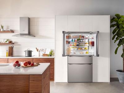 36" Bosch 21 Cu. Ft. 800 Series French Door Bottom Mount Inox-easyclean - B36CL80ENS