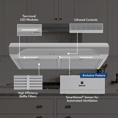 30" Broan ALT3 Series Under Cabinet Range Hood in Stainless Steel - ALT3304SS