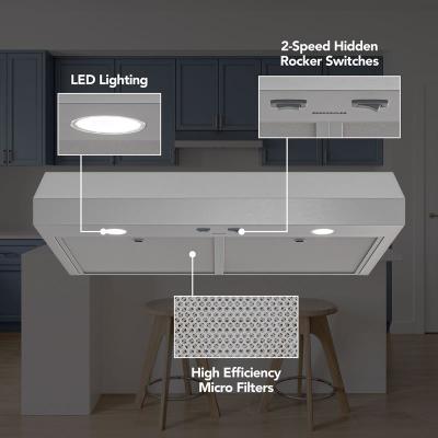 36" Broan Glacier Series Under Cabinet Range Hood in Stainless Steel - GLA1363SS