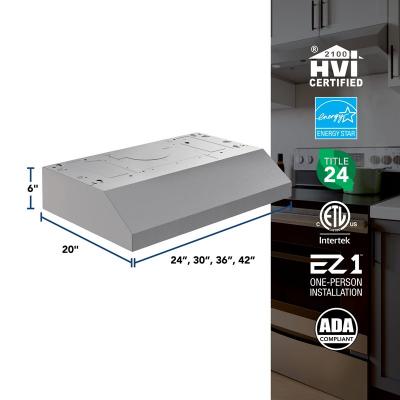 36" Broan Glacier Series Under Cabinet Range Hood in Stainless Steel - GLA1363SS