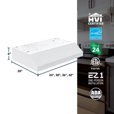 42" Broan Glacier Series Under Cabinet Range Hood in White - GLA1423WW
