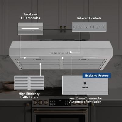 36" Broan Glacier Series Under Cabinet Range Hood in Stainless Steel - GLA3364SS