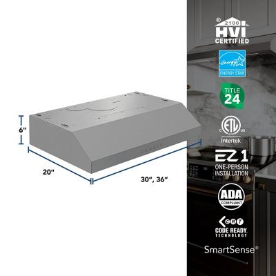 36" Broan Glacier Series Under Cabinet Range Hood in Stainless Steel - GLA3364SS