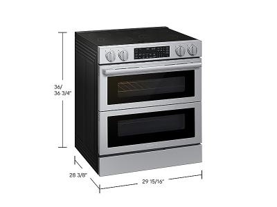 Samsung 6.3 Cu. Ft. Electric Slide-In Range with 90H Flex Duo True Convection Air Fry Max and Illuminated Precision Knobs - NSE90H63DRAC