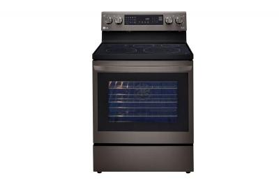 30" LG 6.3 Cu. Ft. Air Fry InstaView ThinQ Electric Range In Black Stainless Steel - LREL6325D